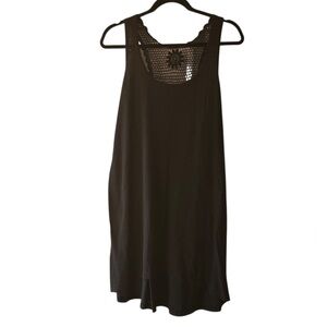 Lucky Brand Black Women’s Swimsuit Bikini Cover Up Dress Sz L EUC Beach Vacation